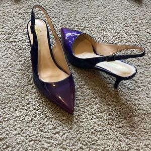 Modemoven Slingback buckle patent, kitten heels. Ombré purple to blue!